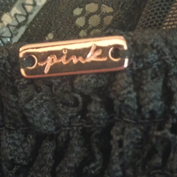 Pink Victoria's Secret Black Smocked Lace Bralette Size M - Picture 7 of 8